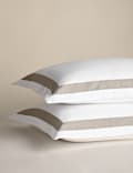 2 Pack Pure Cotton Double Border Pillowcases