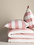 Linen Blend Striped Bedding Set