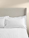 2 Pack Pure Cotton Stripe Jacquard Pillowcases