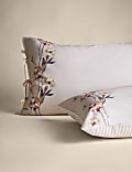 Parure de lit Solene 100&nbsp;% coton à motif fleurs peintes