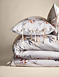 Parure de lit Solene 100&nbsp;% coton à motif fleurs peintes