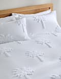 Parure de lit 100 % coton tufté à motif palmier