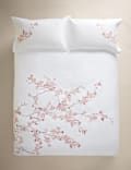Trailing Cherry Blossom Embroidered Bedding Set