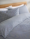 Set Perlengkapan Tidur Motif Garis Campuran Katun