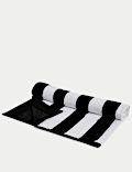 Serviette de plage très grande à rayures 100 % coton