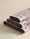 Pure Cotton Floral Embroidered Towel