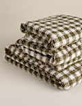 Pure Cotton Gingham Embroidered Towel