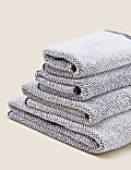 Serviette 100 % coton doux à motif tressé