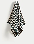 Pure Cotton Geometric Check Towel