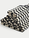Pure Cotton Geometric Check Towel