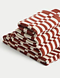 Pure Cotton Geometric Check Towel