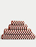 Pure Cotton Geometric Check Towel
