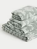 Serviette 100 % coton à motif éléphant et palmier