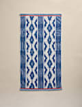 Set of 3 Pure Cotton Ikat Towels