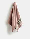 Pure Cotton Woven Floral Towel