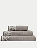 Pure Cotton Woven Floral Towel