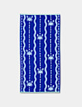 Pure Cotton Wave Crab Beach Towel