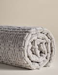 Pure Cotton Velour Geometric Bath Mat