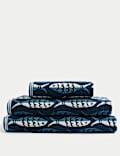 Serviette 100 % coton à motif sardines