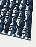 Serviette 100 % coton à motif sardines