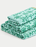 Serviette 100&nbsp;% coton à motif palmier