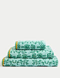 Serviette 100&nbsp;% coton à motif palmier