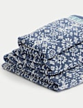 Pure Cotton Geometric Tile Pattern Towel