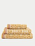 Pure Cotton Geometric Tile Pattern Towel