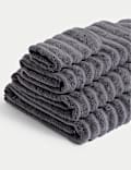 Serviette 100 % coton en peluche côtelée ultra-douce