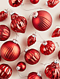20pk Red Glass Baubles