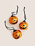 3pk Halloween Pumpkin Light Up Baubles