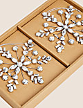 2pk Jewelled Hanging Snowflake Decorations