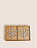 2pk Jewelled Hanging Snowflake Decorations