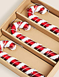 3pk Glass Hanging Candy Cane Decorations