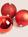 3pk Extra Large Matt & Glitter Baubles