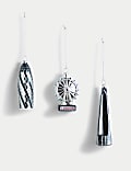 3pk Glass London Icon Hanging Decorations