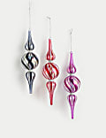 3pk Glass Candy Hanging Decorations
