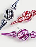 3pk Glass Candy Hanging Decorations
