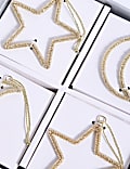 4pk Gold Moon & Stars Hanging Decorations