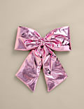 Pink Metallic Hanging Bow Decoration