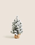 1.5ft Pre-Lit Snowy Christmas Tree