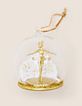 Gold Hanging Ballerina Cloche Decoration