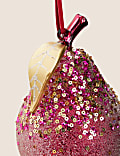 Red Glass Hanging Pear Decoration