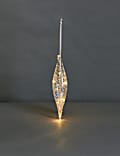 Silver Glass Light Up Icicle Decoration