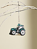Decoración colgante tractor de cristal