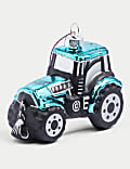 Decoración colgante tractor de cristal