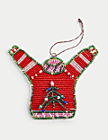Beaded Christmas Jumper Hanging Decoration