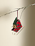 Slee en boom kerstboomversiering