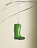 Glass Welly Hanging Decoration 
