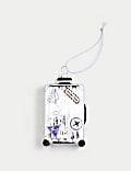 Silver Glass Suitcase Hanging Decoration